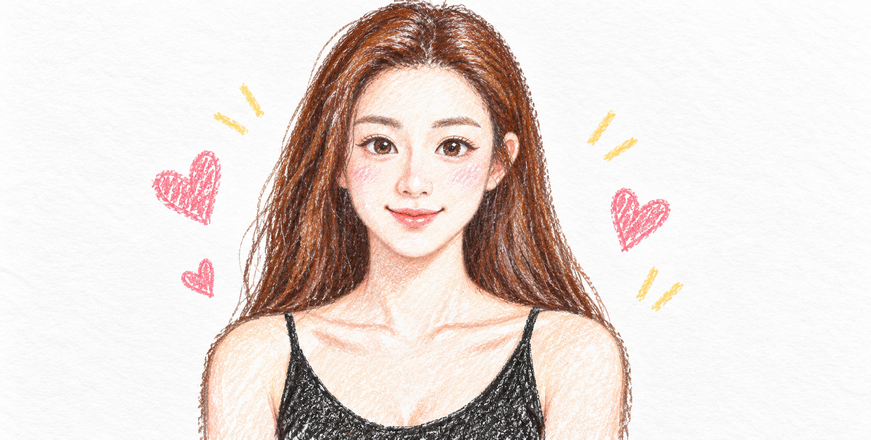 夸张比例童趣蜡笔插画