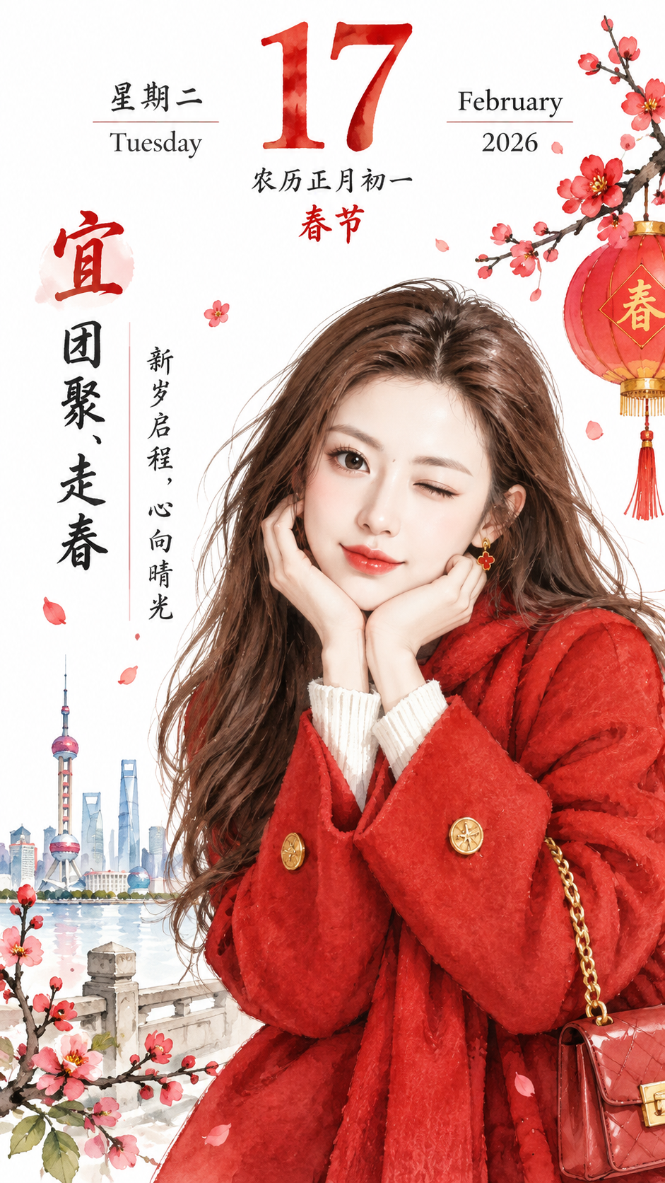 个性化手绘每日台历插画