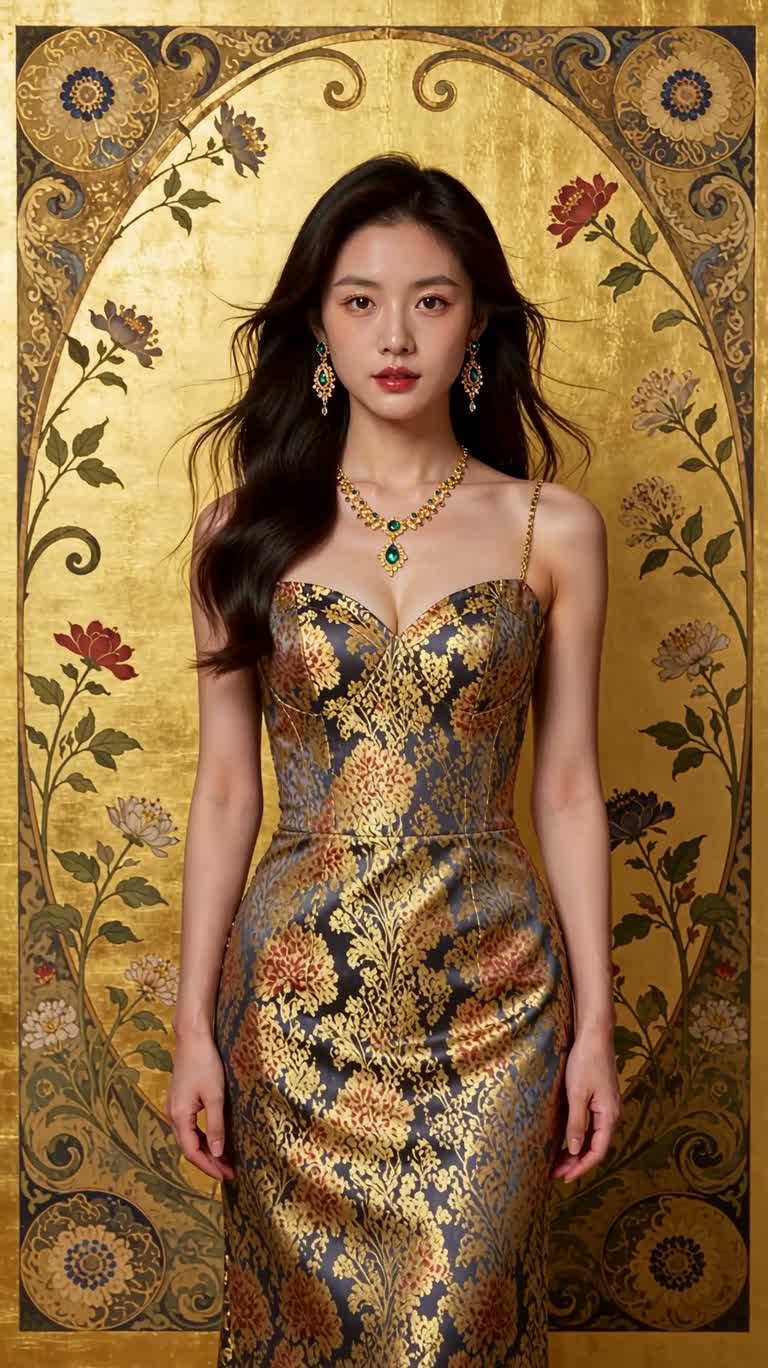 鎏金梦境中的新艺术女性肖像