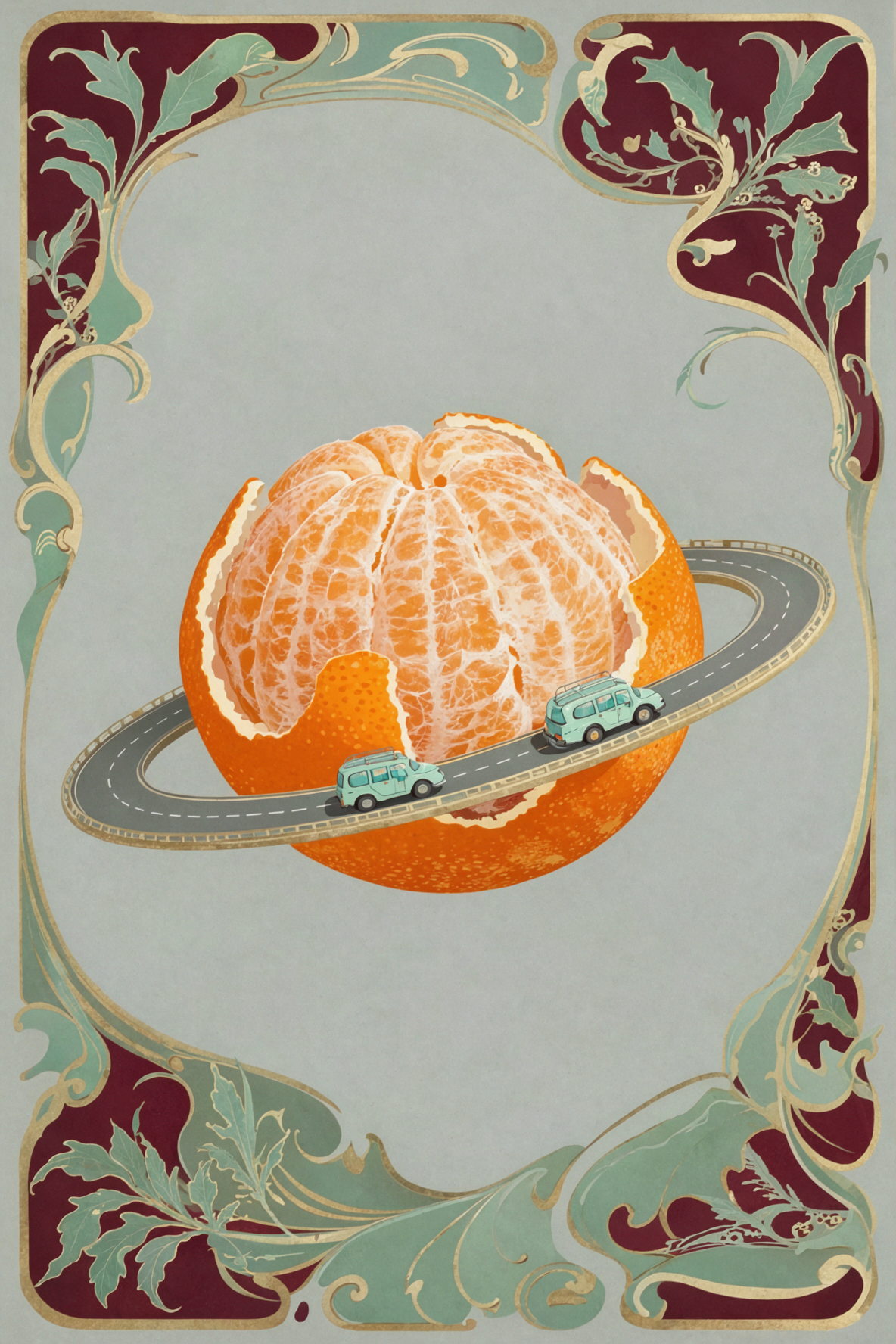 Orange Planet · Art Nouveau — AI image creation