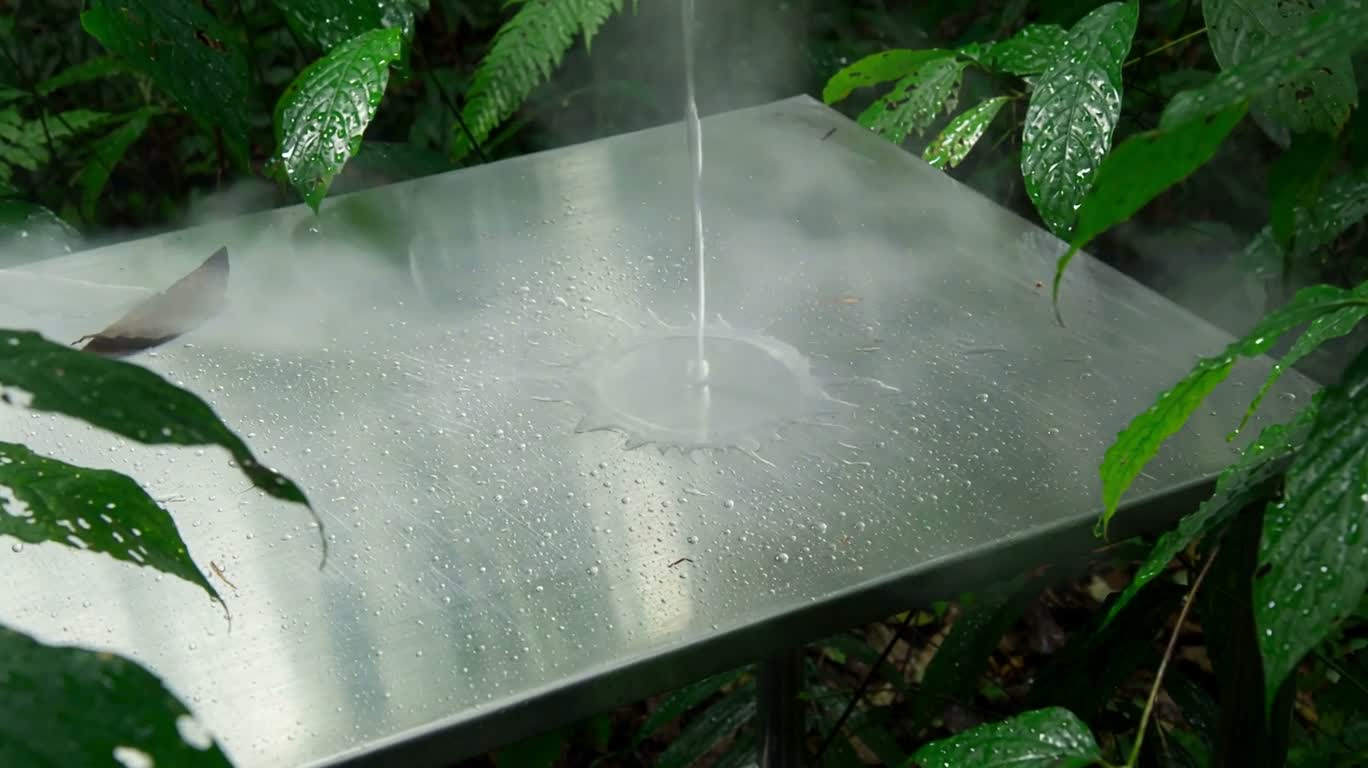 雨林雾气与冷金属的热力学变化