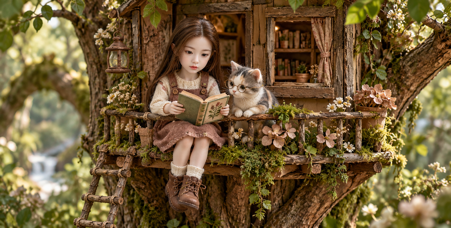 Miniature Story in a Forest Treehouse