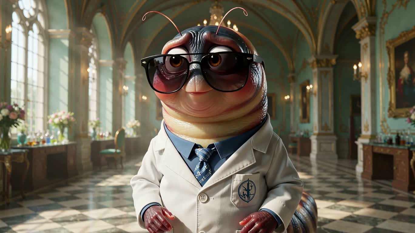 Ver de laboratoire à lunettes de soleil