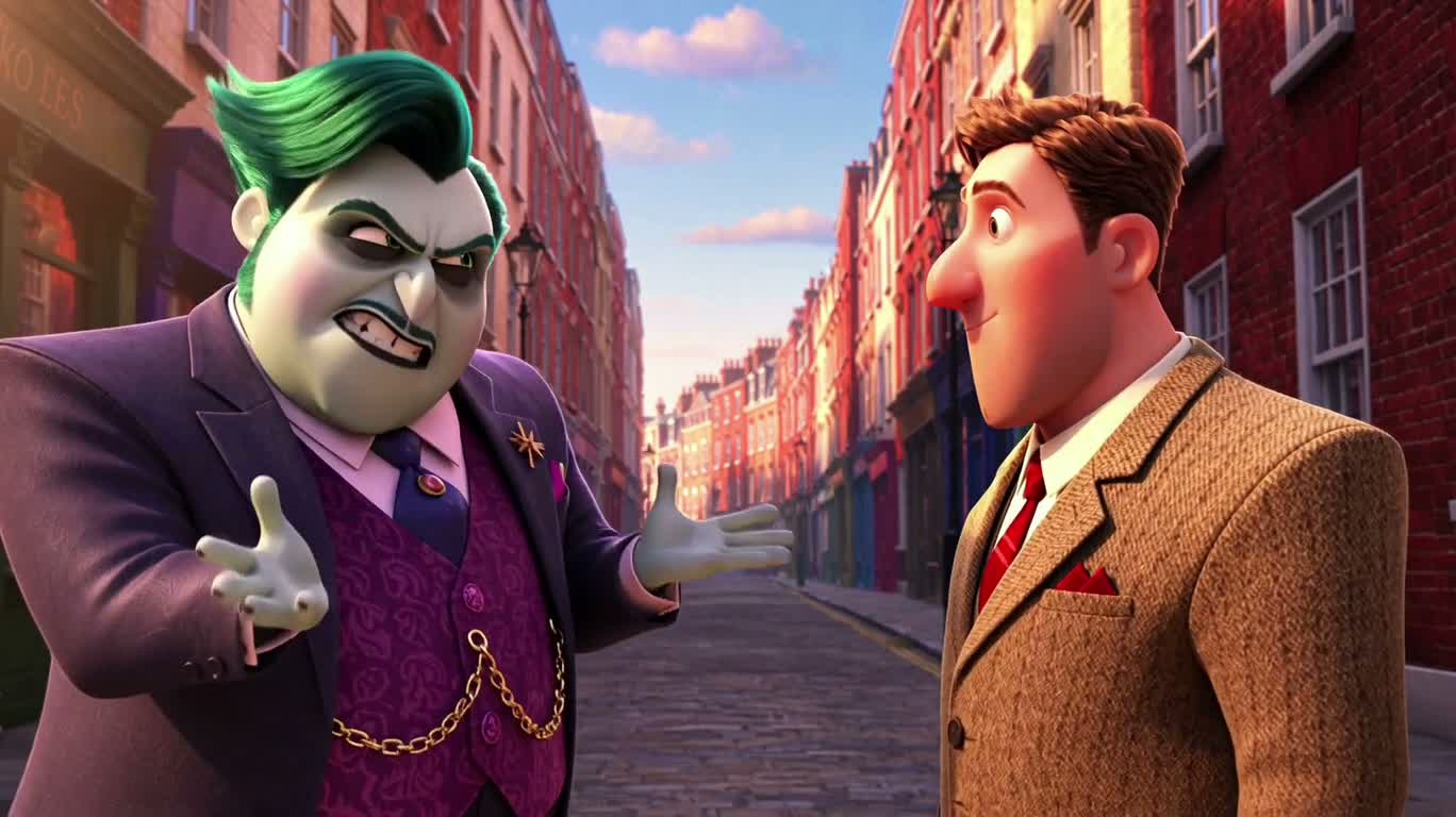 Comical Duel on a Sunny Street