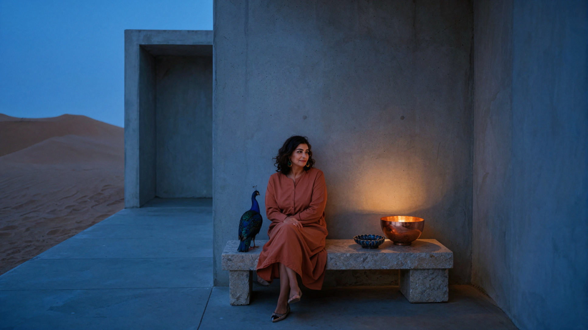 Adult Middle Eastern Woman Book Restorer · Blue Hour