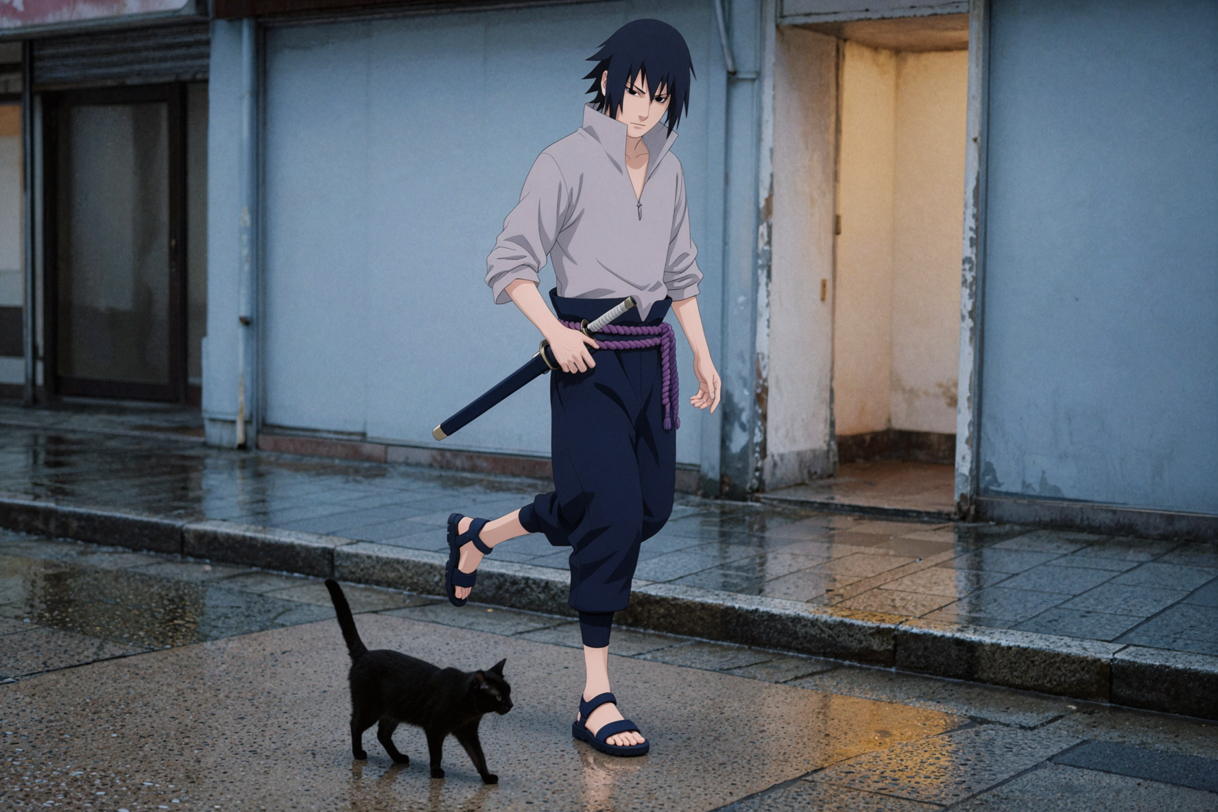 宇智波佐助 · 让猫先走 — AI image creation