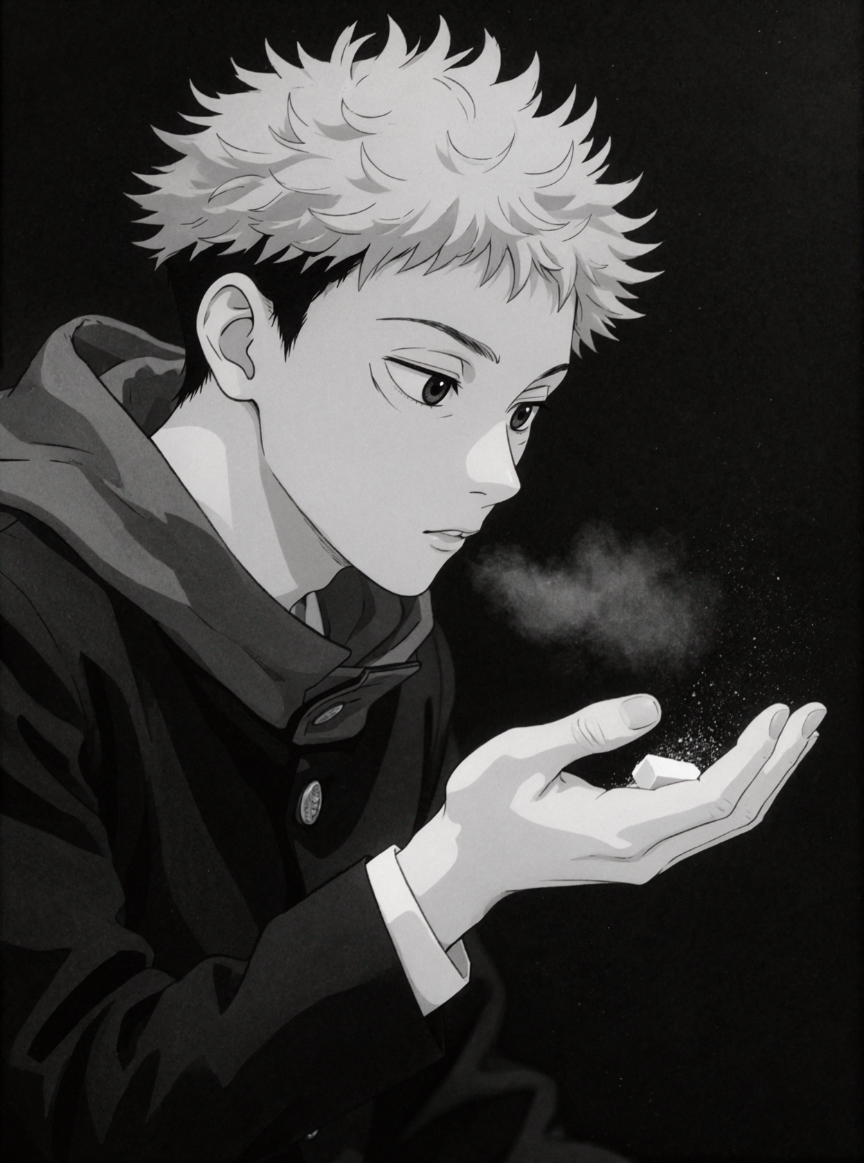 Yuji Itadori · Giving the White in His Palm to the Wind — AI image creation