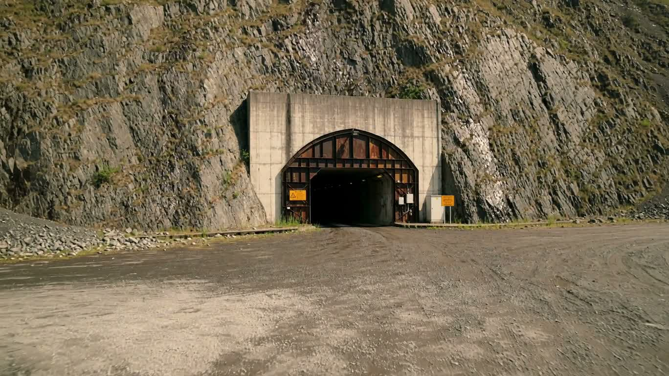 岩壁のトンネル入口