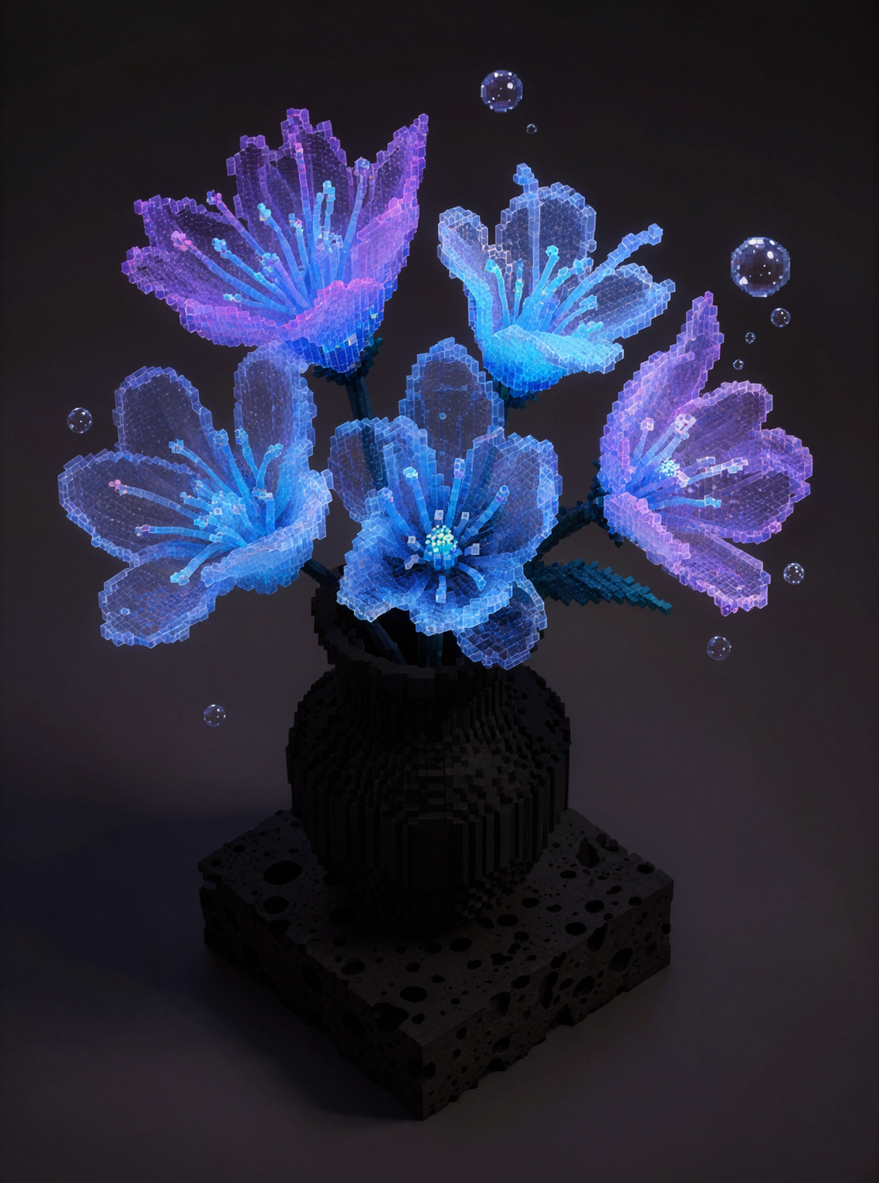 Bó hoa đại dương sâu · Tiểu cảnh voxel — AI image creation