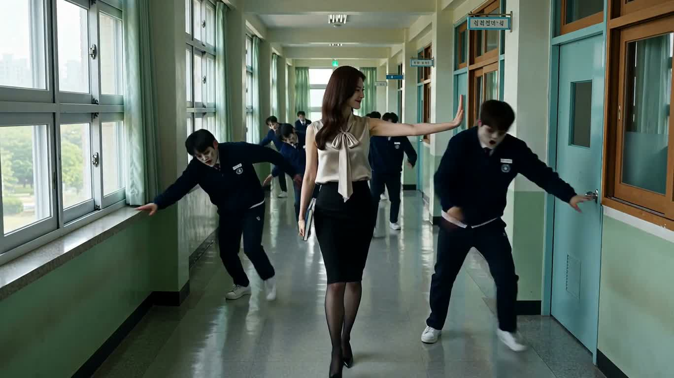 从容女老师的走廊奇袭