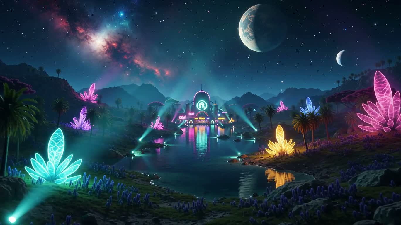 Neon Star Lake Magic Bar