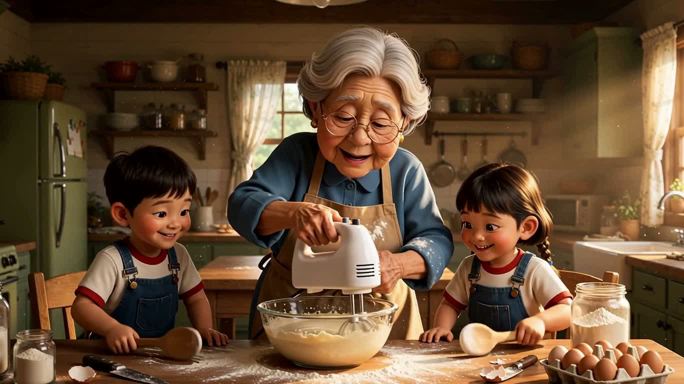 Bất ngờ bột bánh trong căn bếp nông trại ấm áp