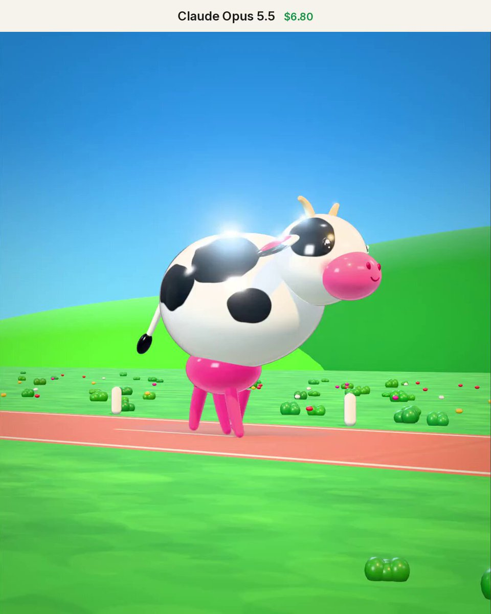 Animation de vache qui court générée par IA