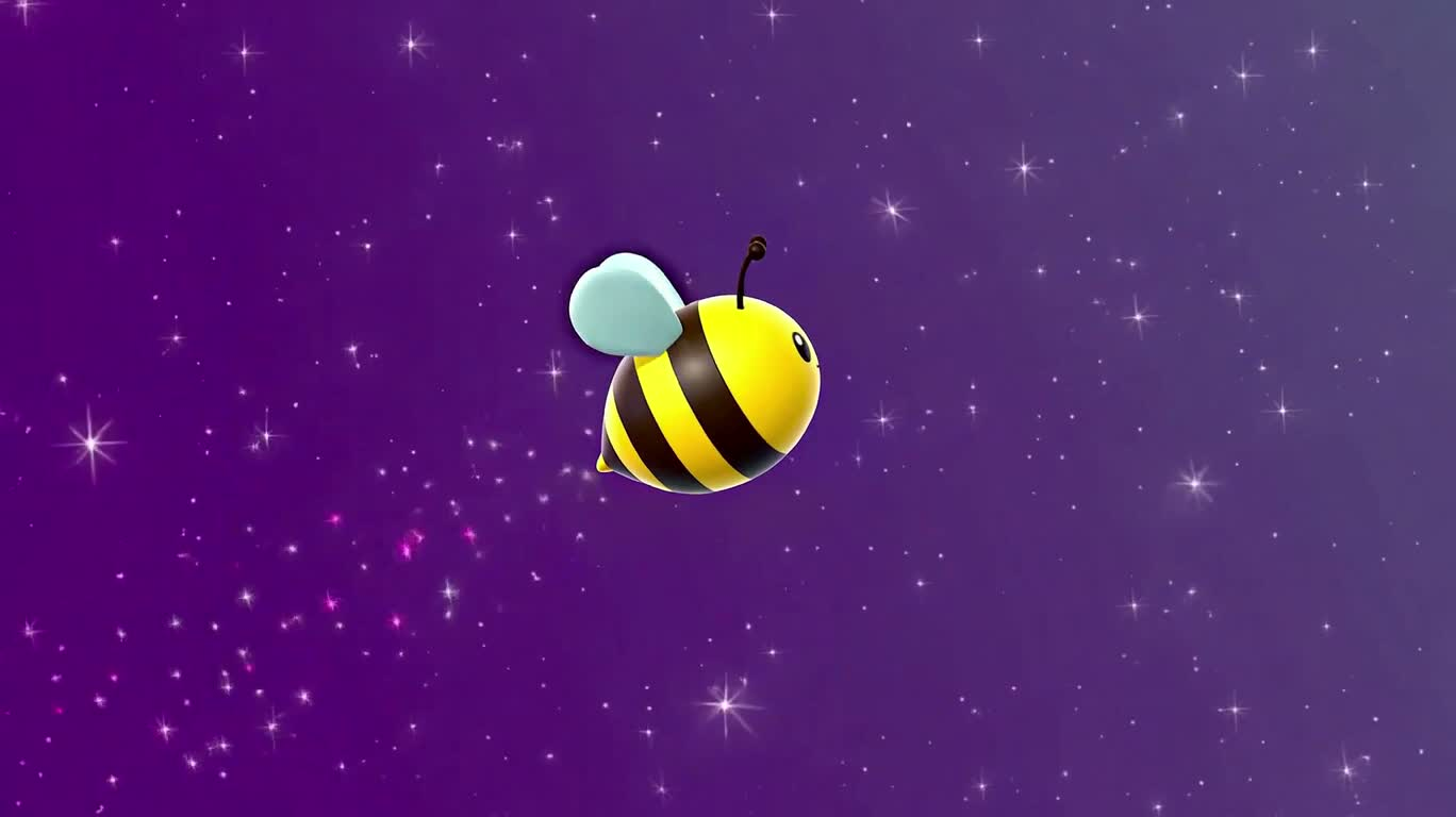 星空紫黄绿可爱蜜蜂 — AI video creation