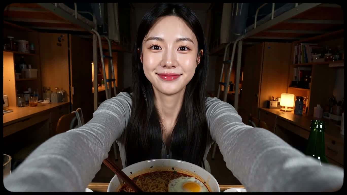 Vlog ASMR mì ramen đêm nhẹ nhàng