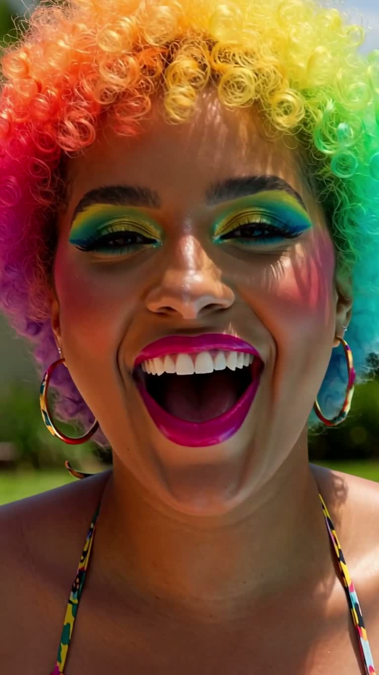 Flamingo Pool Dive Portrait — AI video creation