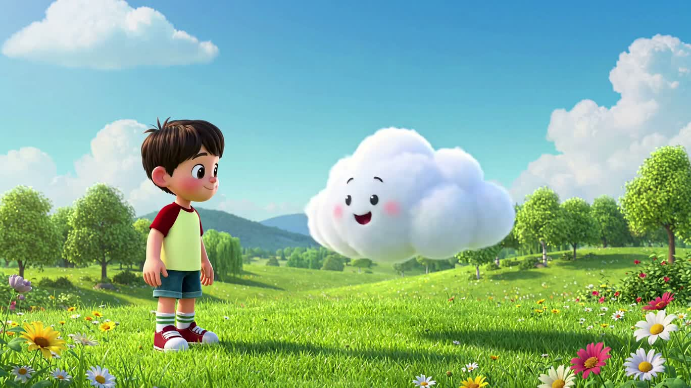La promesse arc-en-ciel du garçon et du nuage