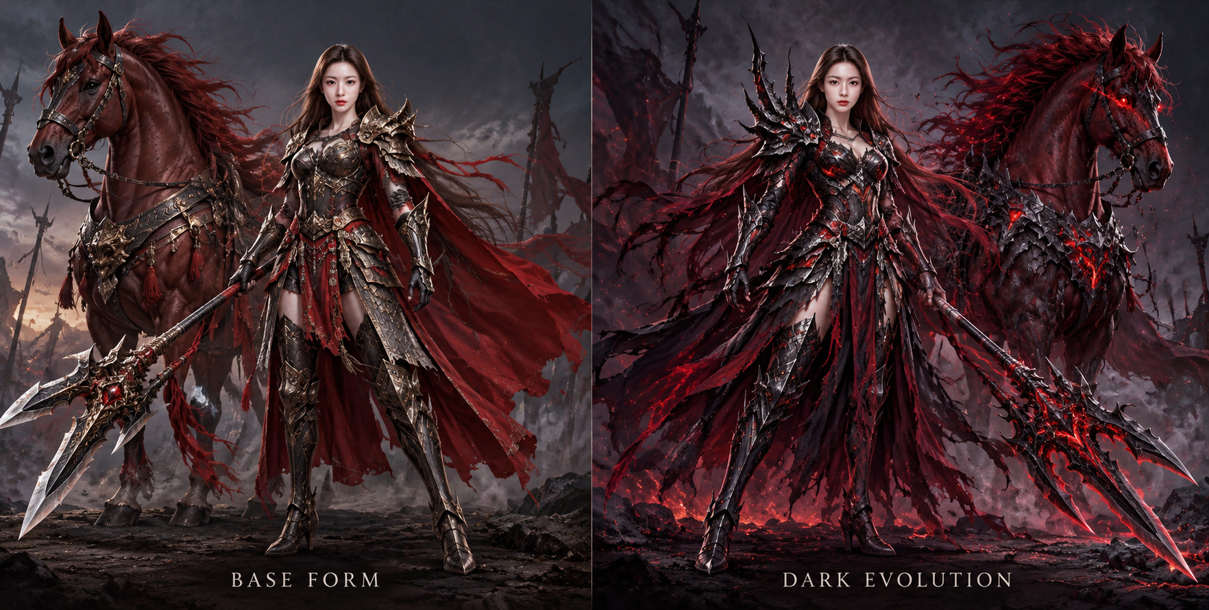 吕布暗黑进化双形态Boss概念设计 — AI image creation