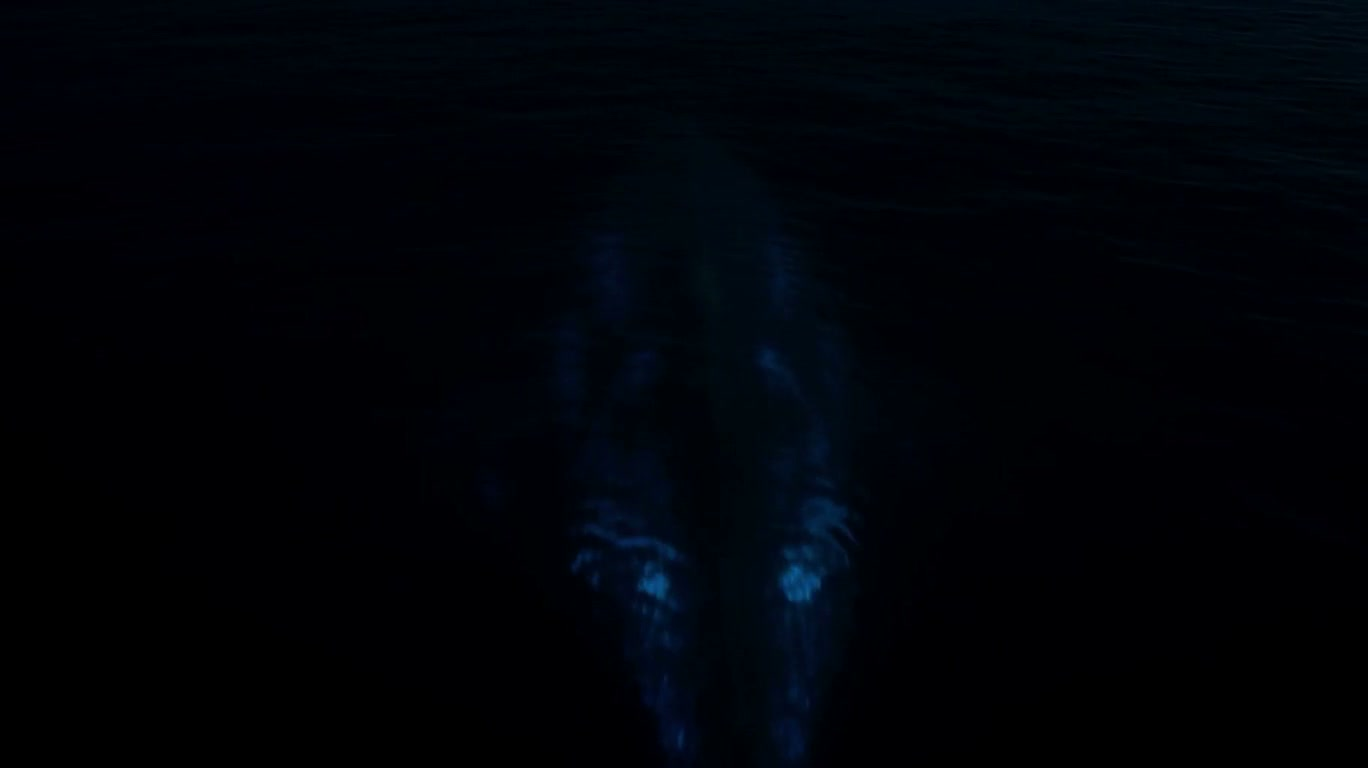 月下の深海巨獣と三叉戟の女王