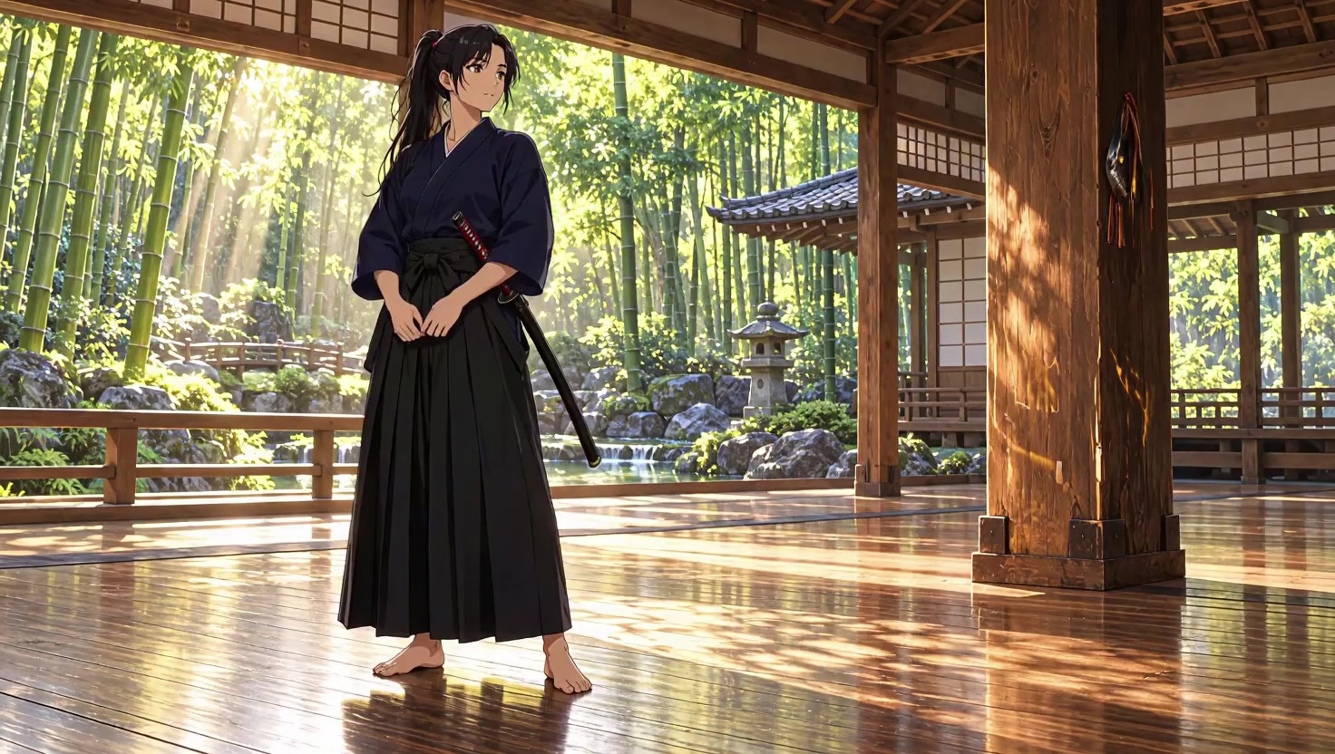 武士刀横竖转向换手后平放地板