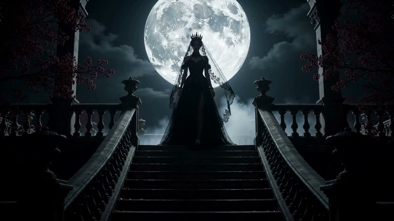 Reine des ombres sous la lune