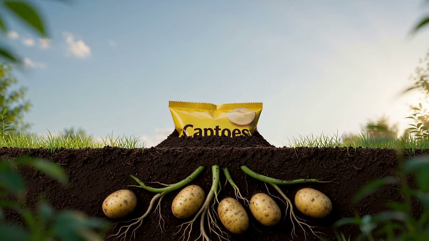 Chip Bag Growing in Soil