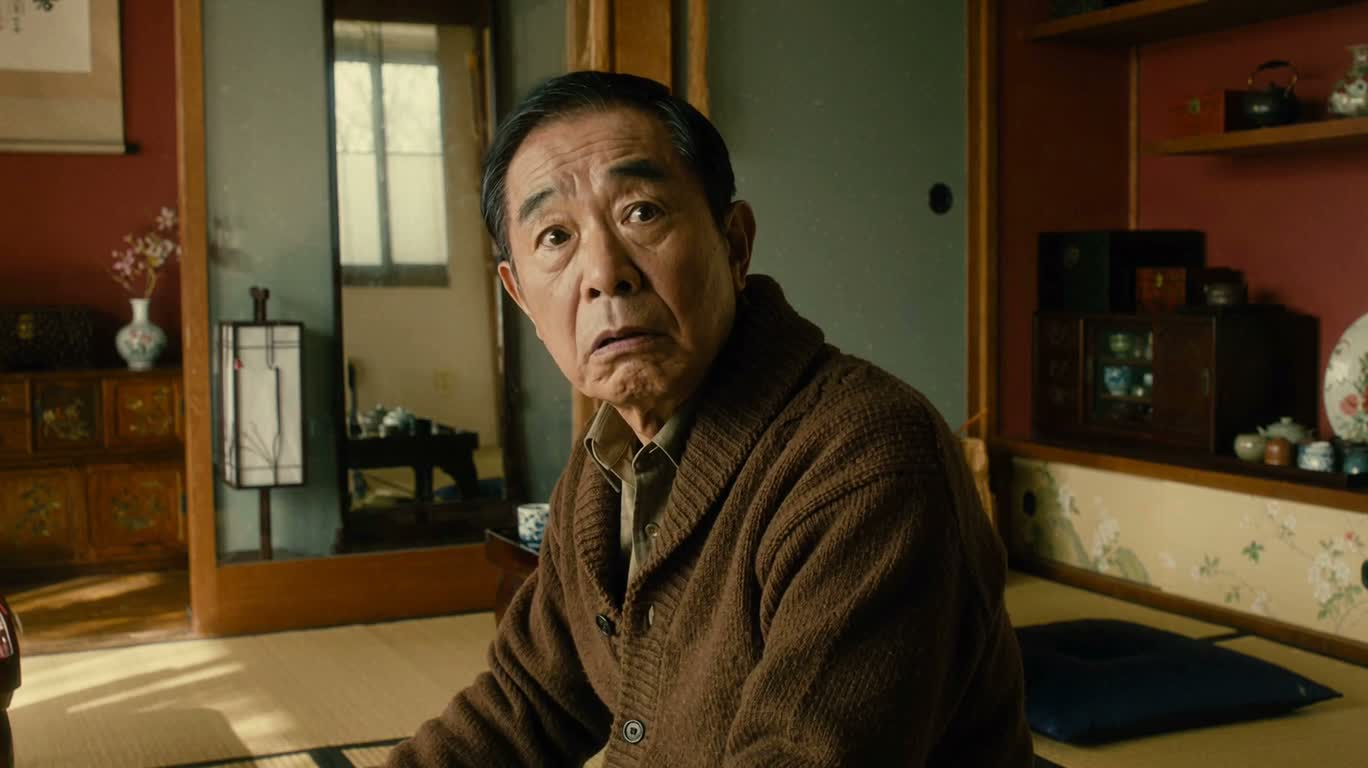 Vendeur surprise dans la pièce tatami