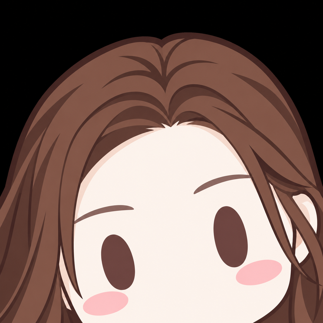 黑底极简Q版角色探头豆眼腮红头像 — AI image creation