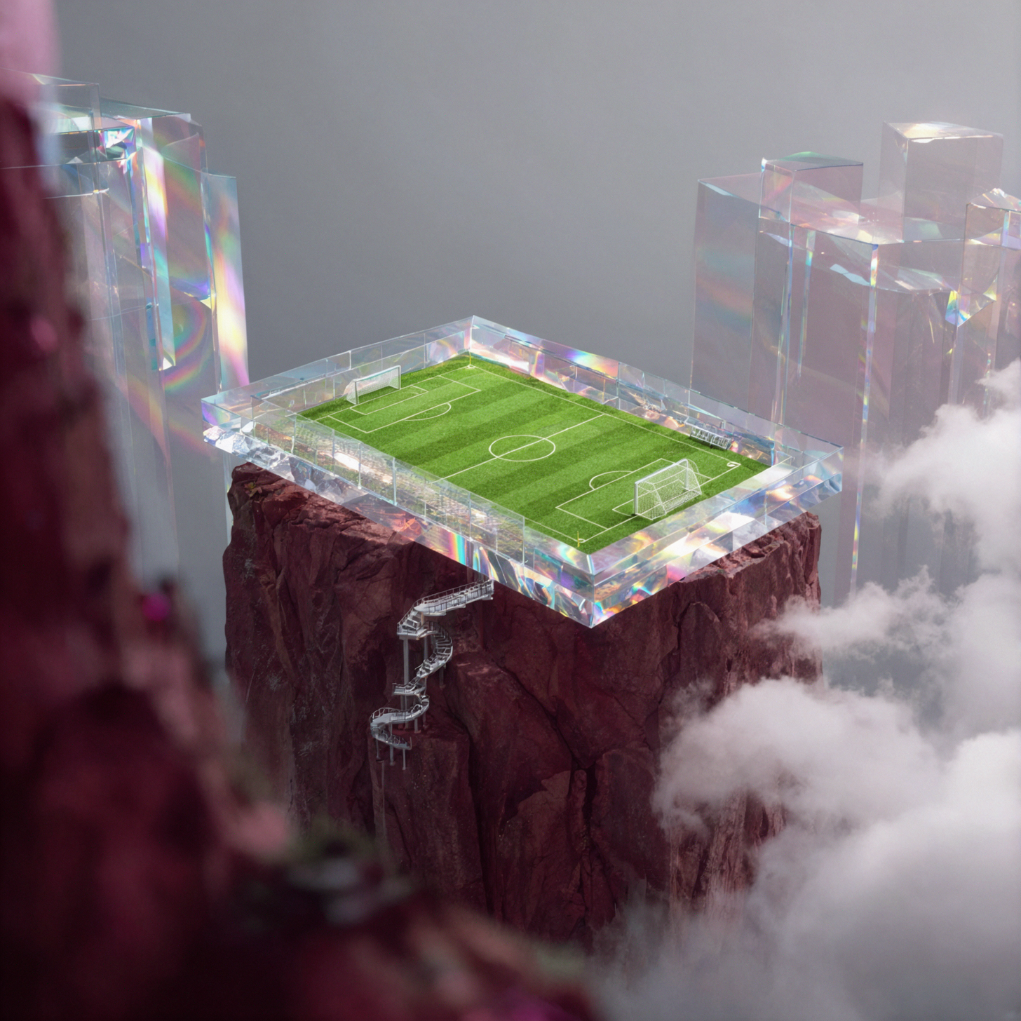 Cloud Football Pitch · Holographic Glass