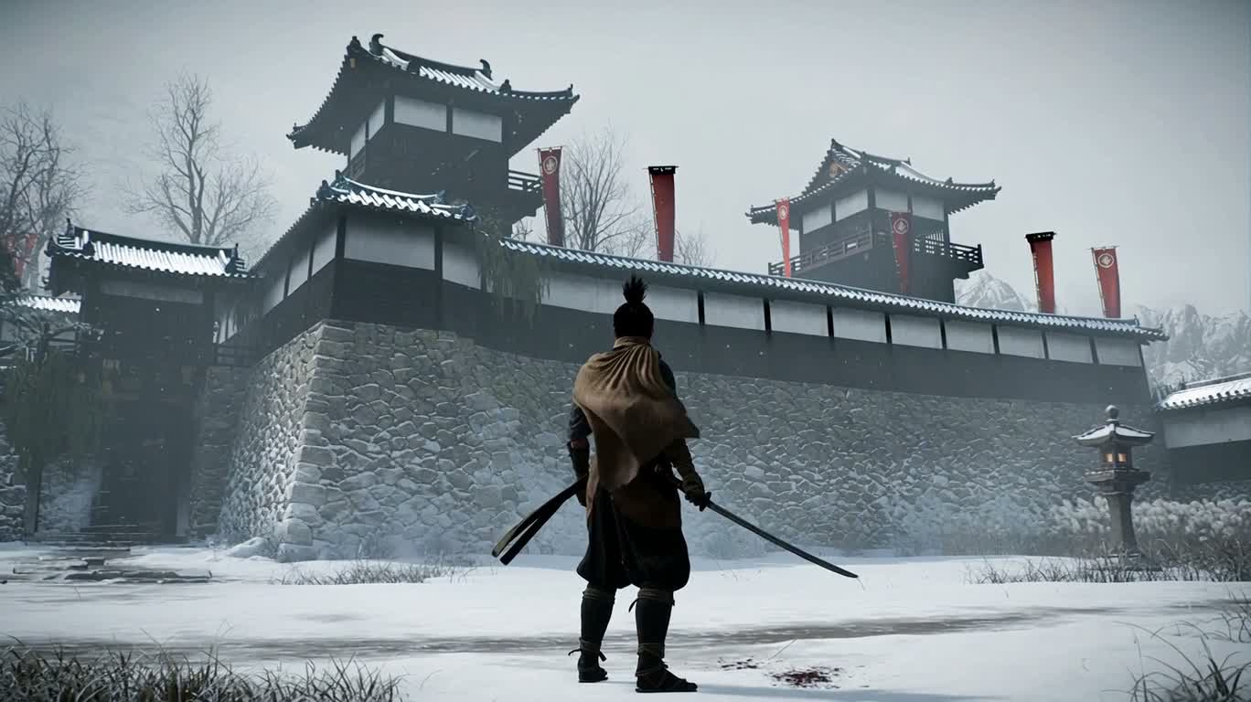 雪の城での忍者決戦