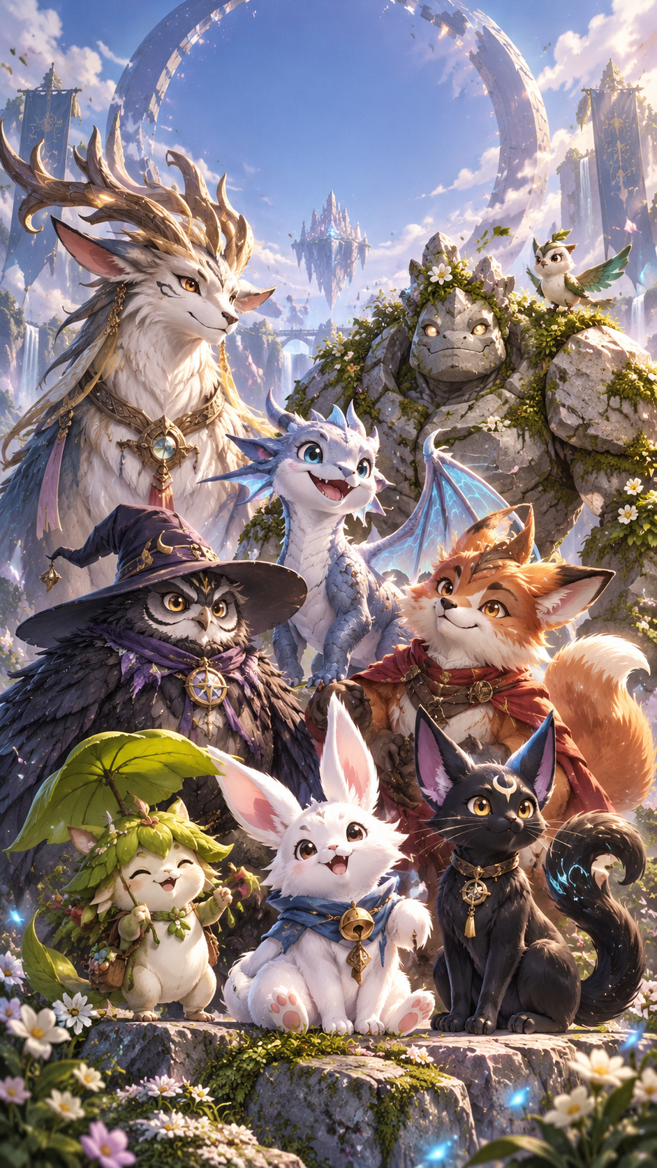 Du hành xứ lạ: Poster tập thể nhân vật game nguyên tác