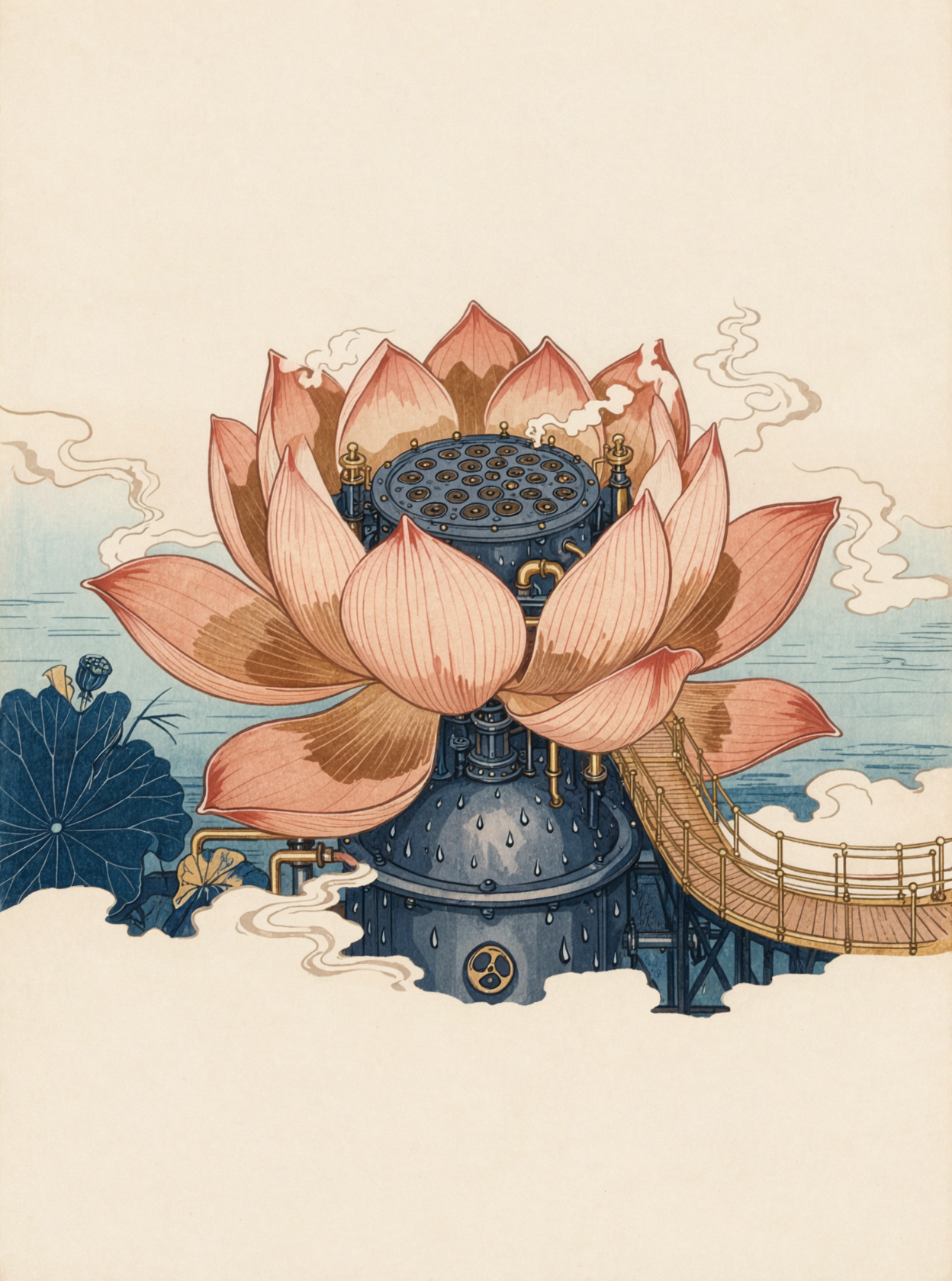 蒸汽莲花 · 浮世绘木刻