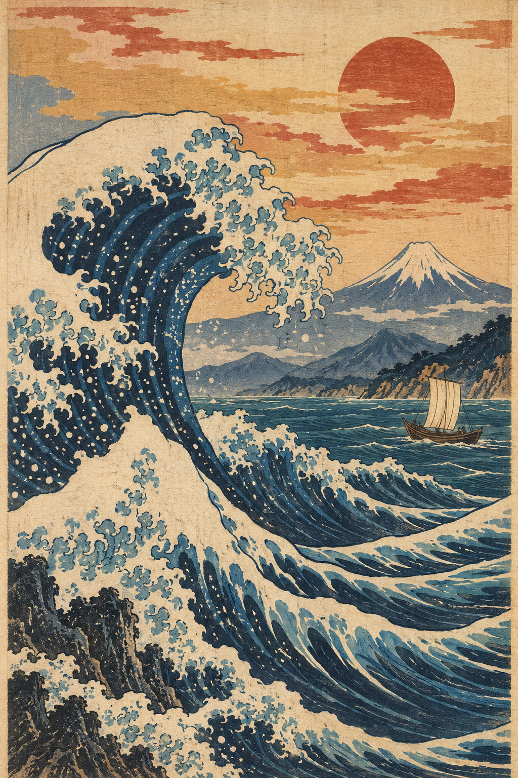 北斎に捧ぐ浮世絵木版画