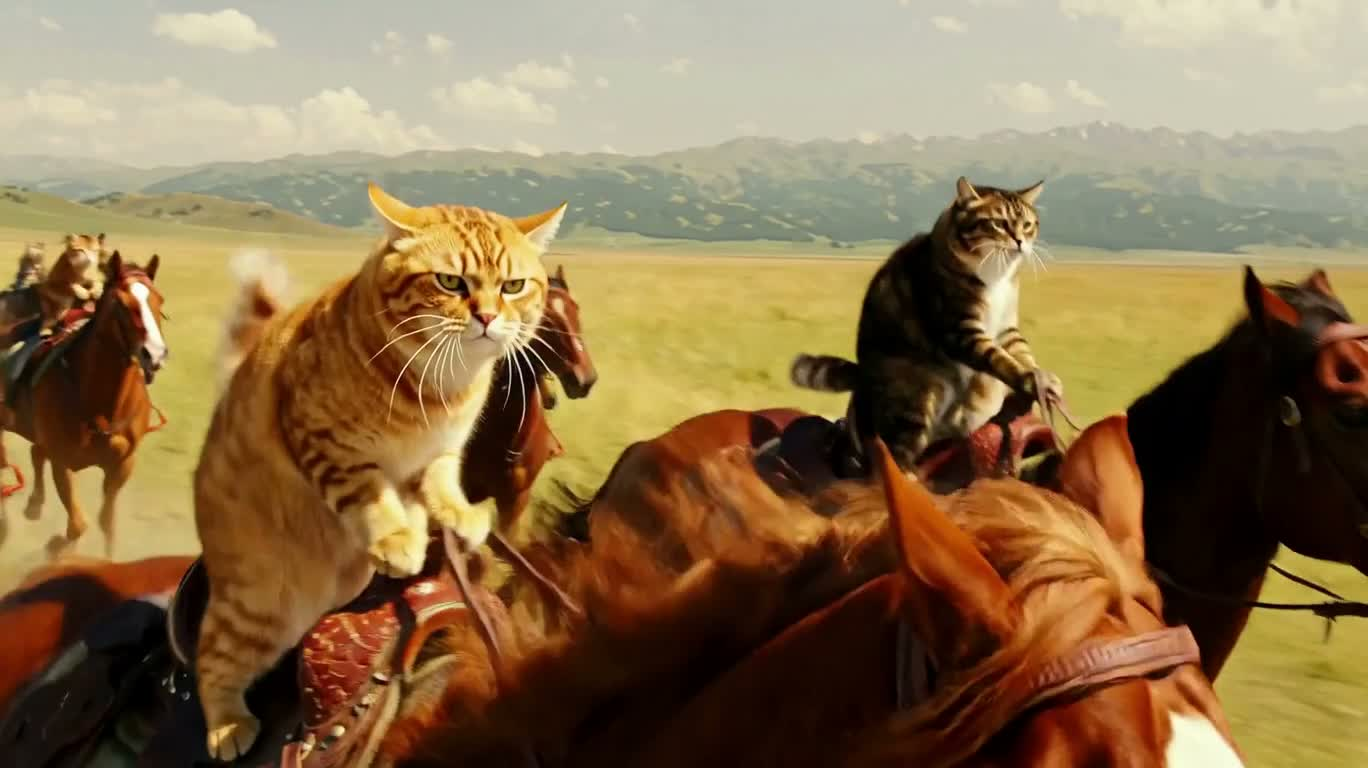 Le chat jaune mène la course