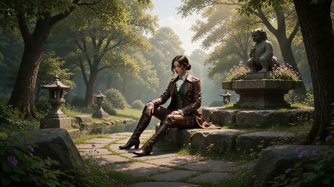 Brown-Clad Rider in the Mystic Sacred Garden