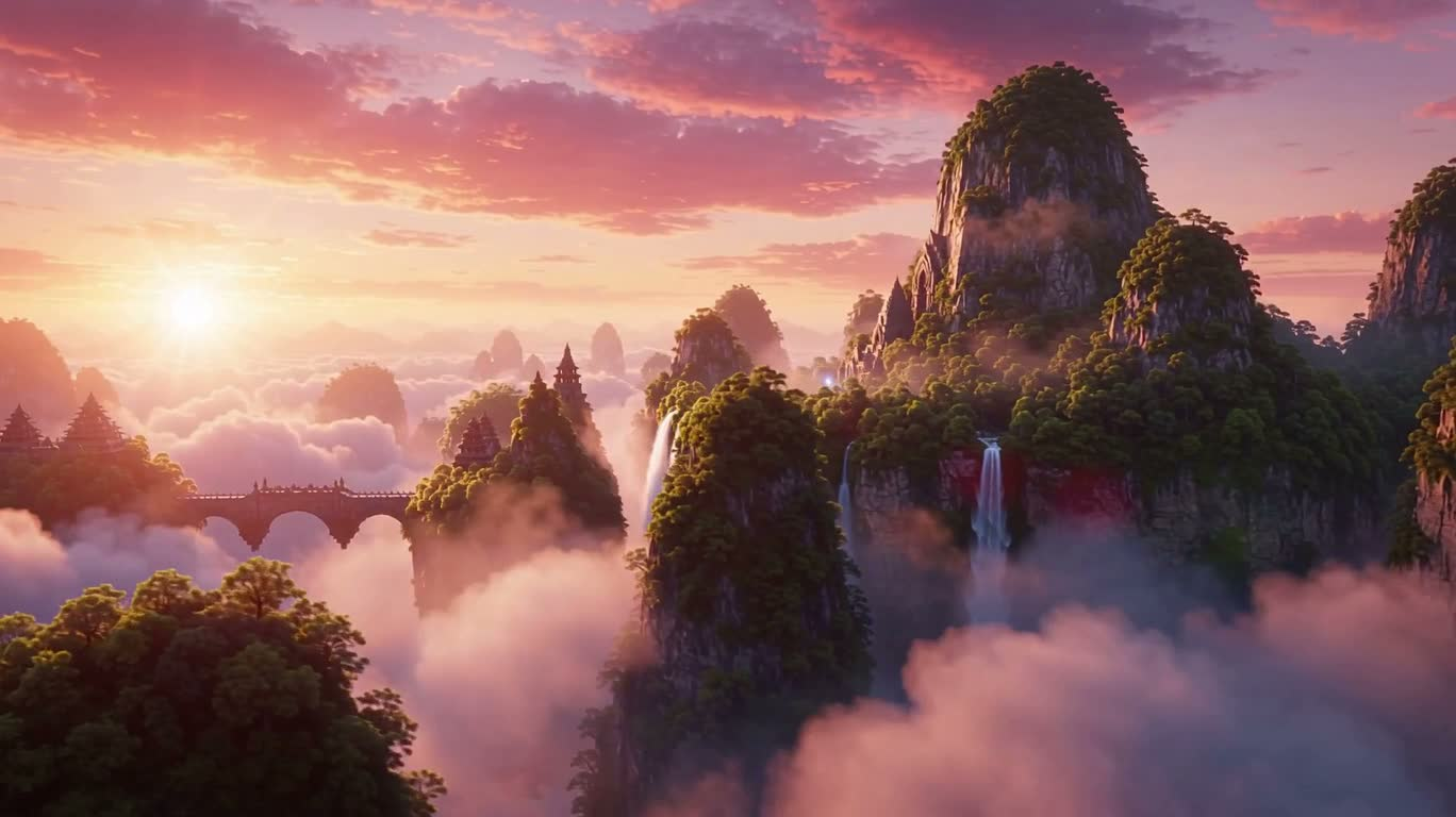 Floating Island Sanctuary Above the Clouds