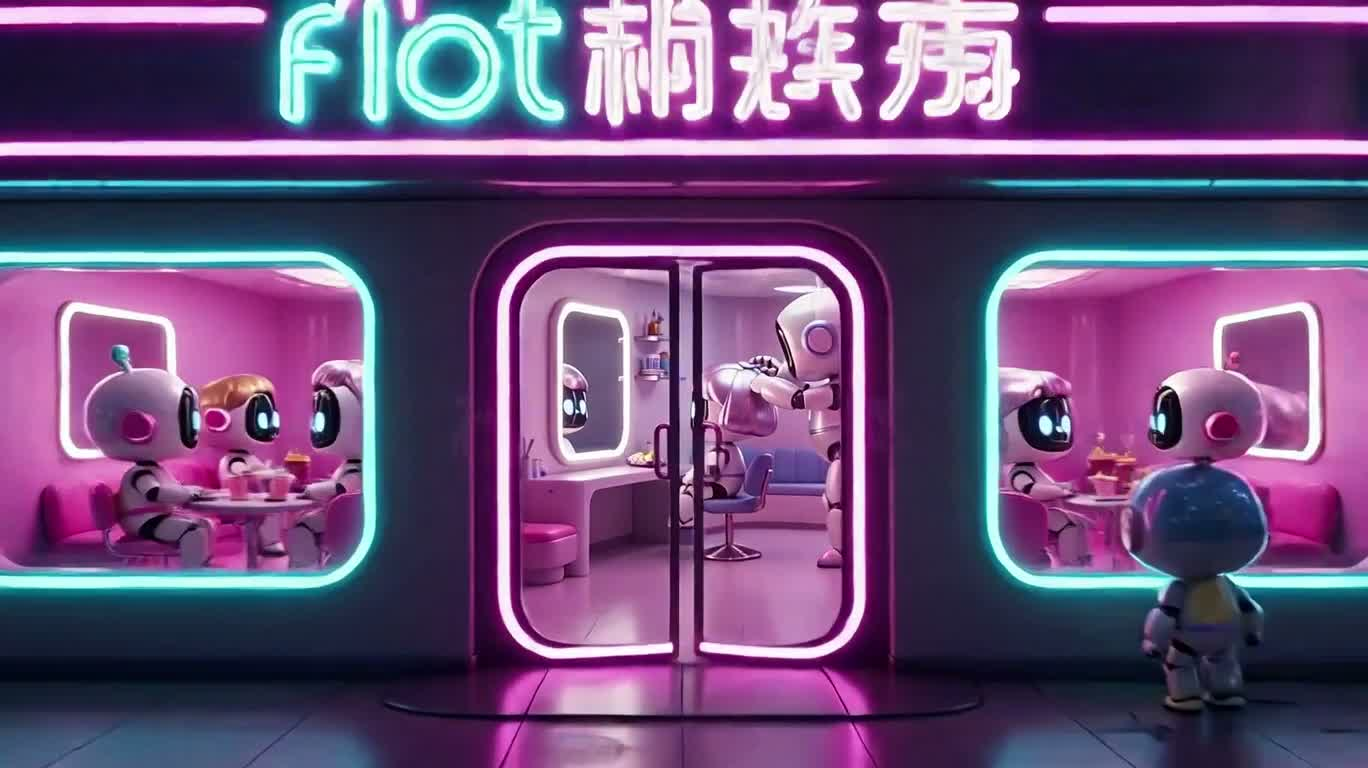 A Day in the Robot Neon City