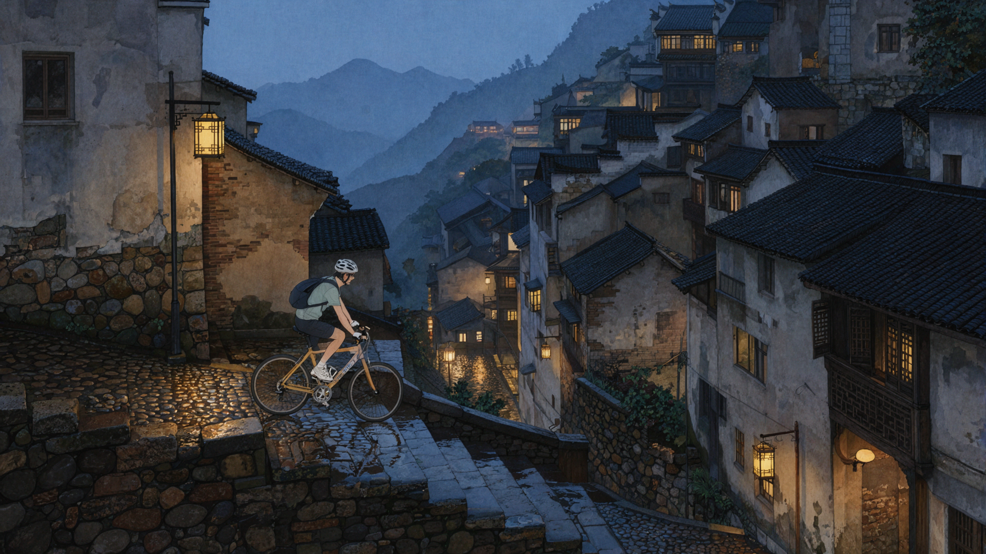 山城夜骑 · 宋式工笔