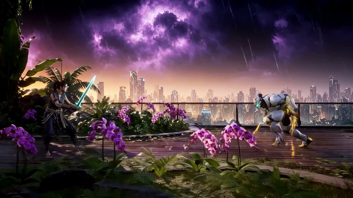 Rainy Night Seaside Sci-Fi Duel