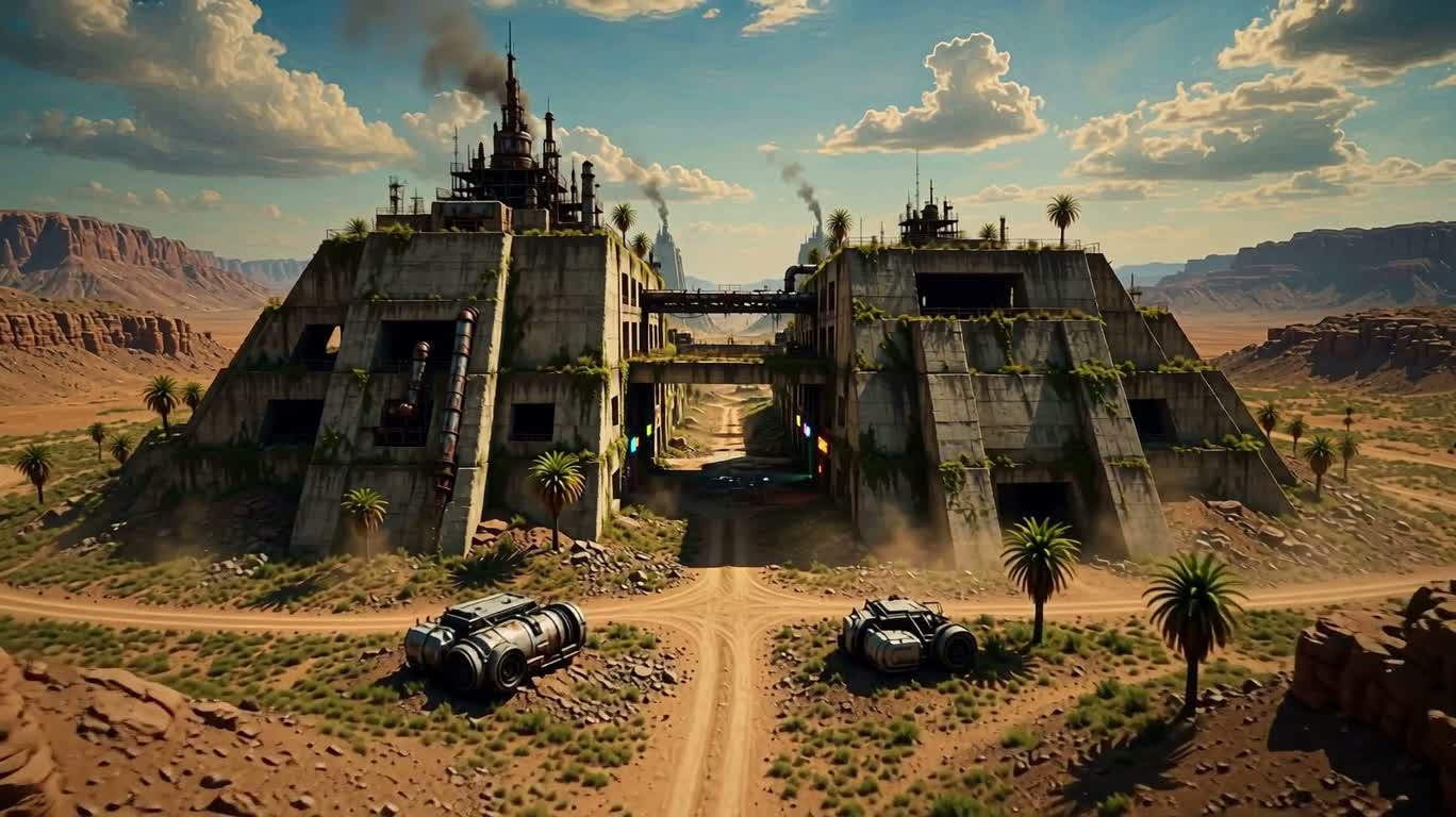 Neon Ruins in the Wasteland