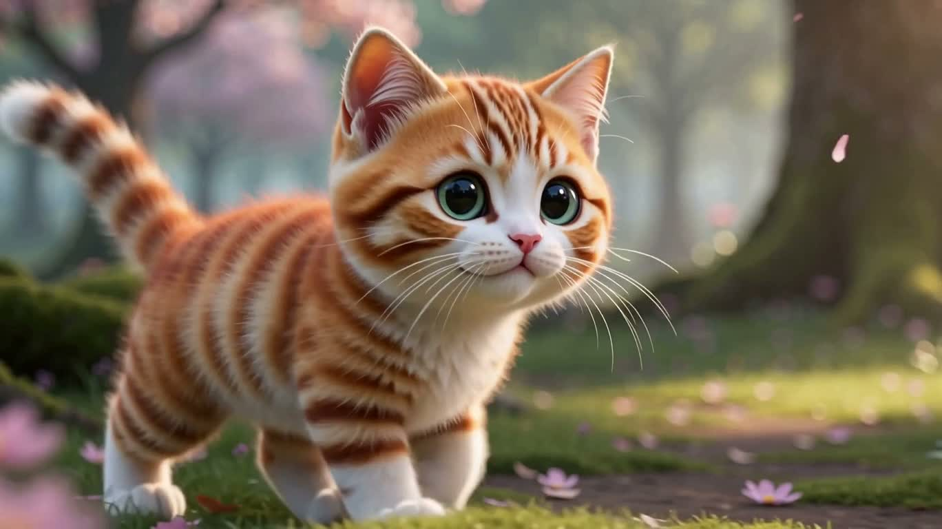 绒毛拟人小猫的奇幻漫步