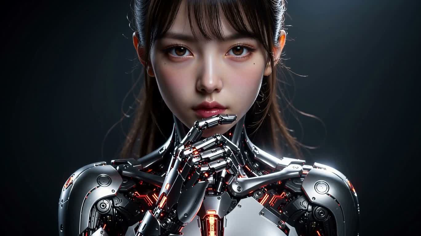 Trái tim cơ khí neon — AI video creation