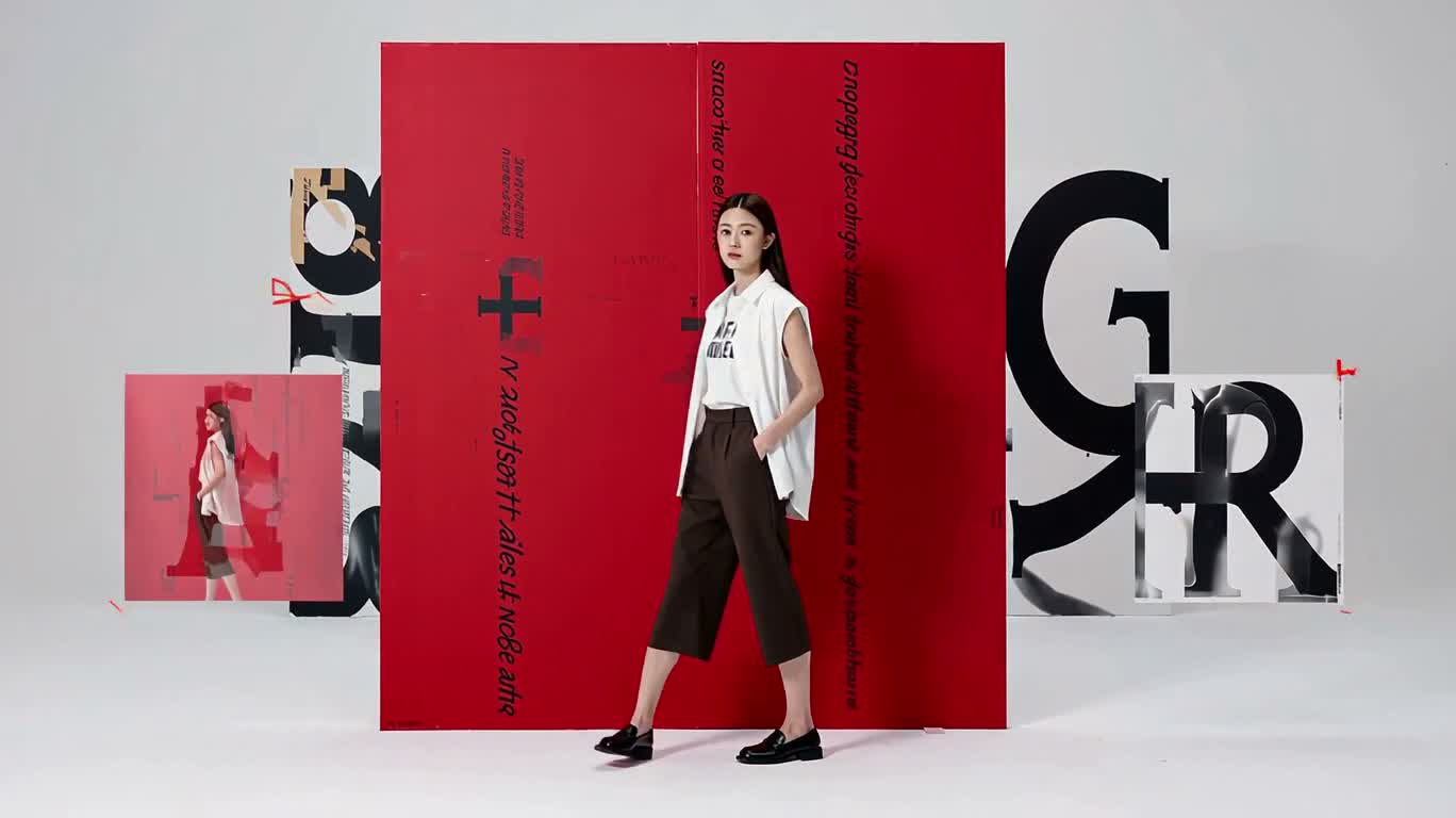 Court métrage portrait en texte rouge et blanc