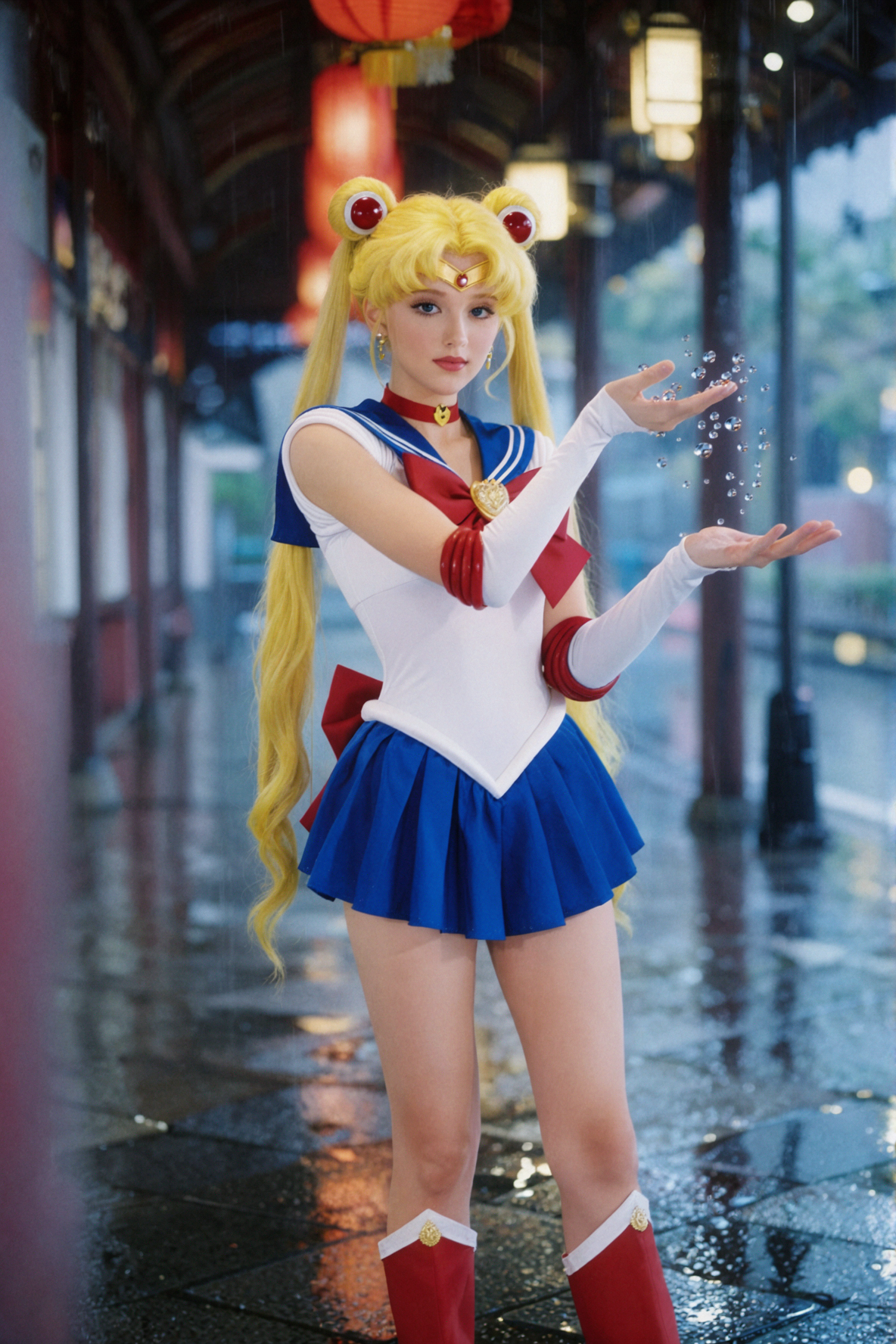 Sailor Moon · Raindrops Suspended · Vintage Lens Swirl — AI image creation