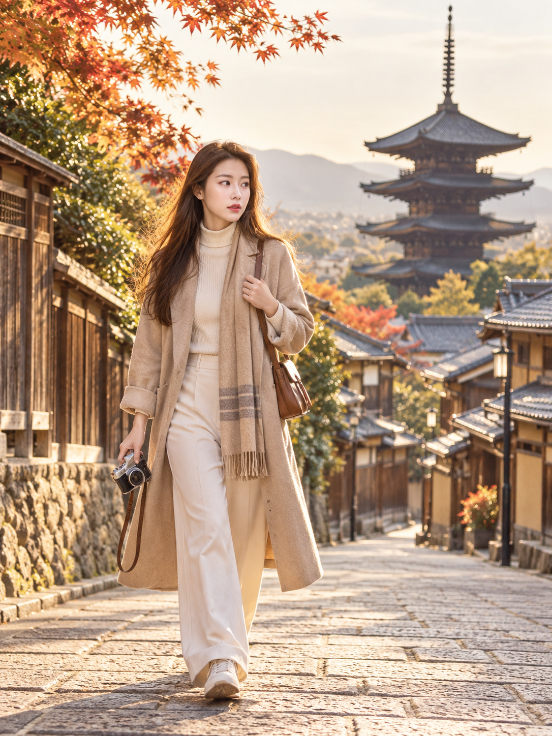 暖象牙留白的高级目的地旅行海报 — AI image creation