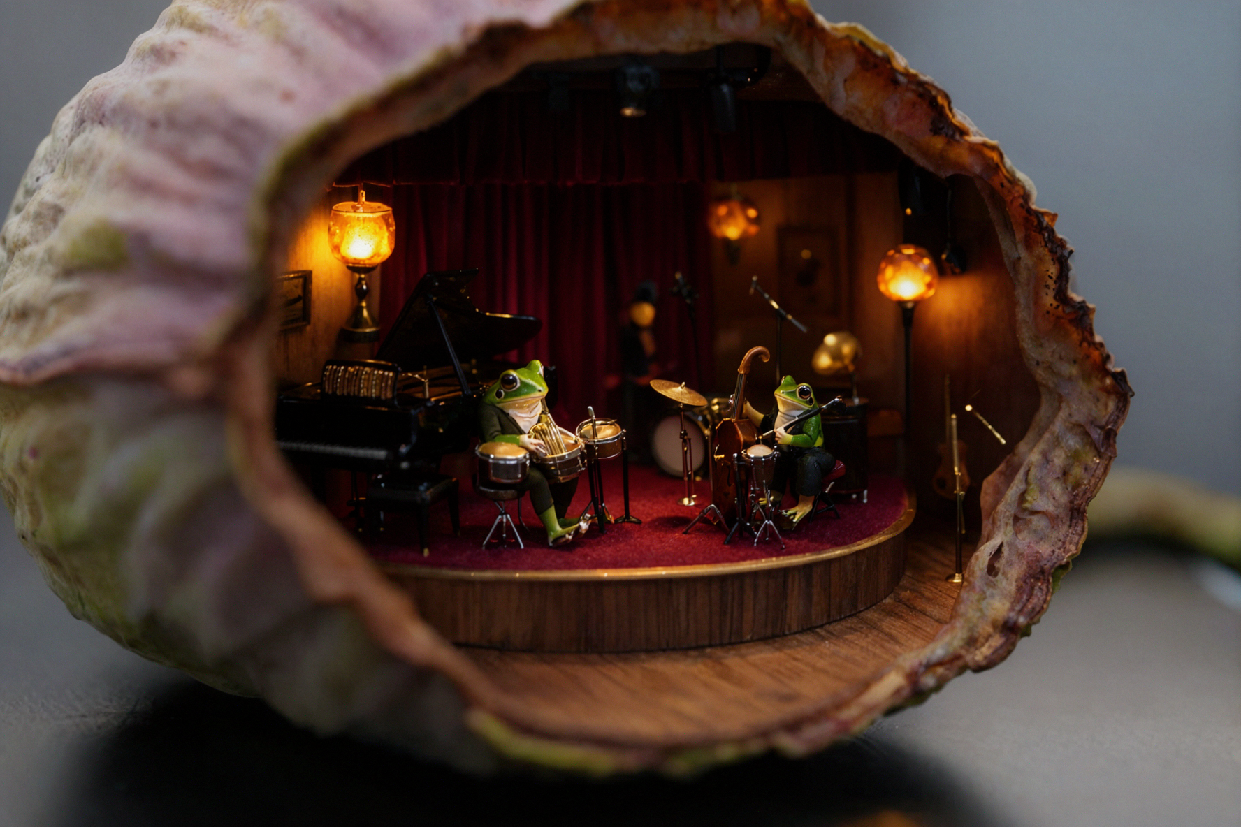 Quán Jazz Ếch · Tiểu cảnh Tilt-Shift — AI image creation