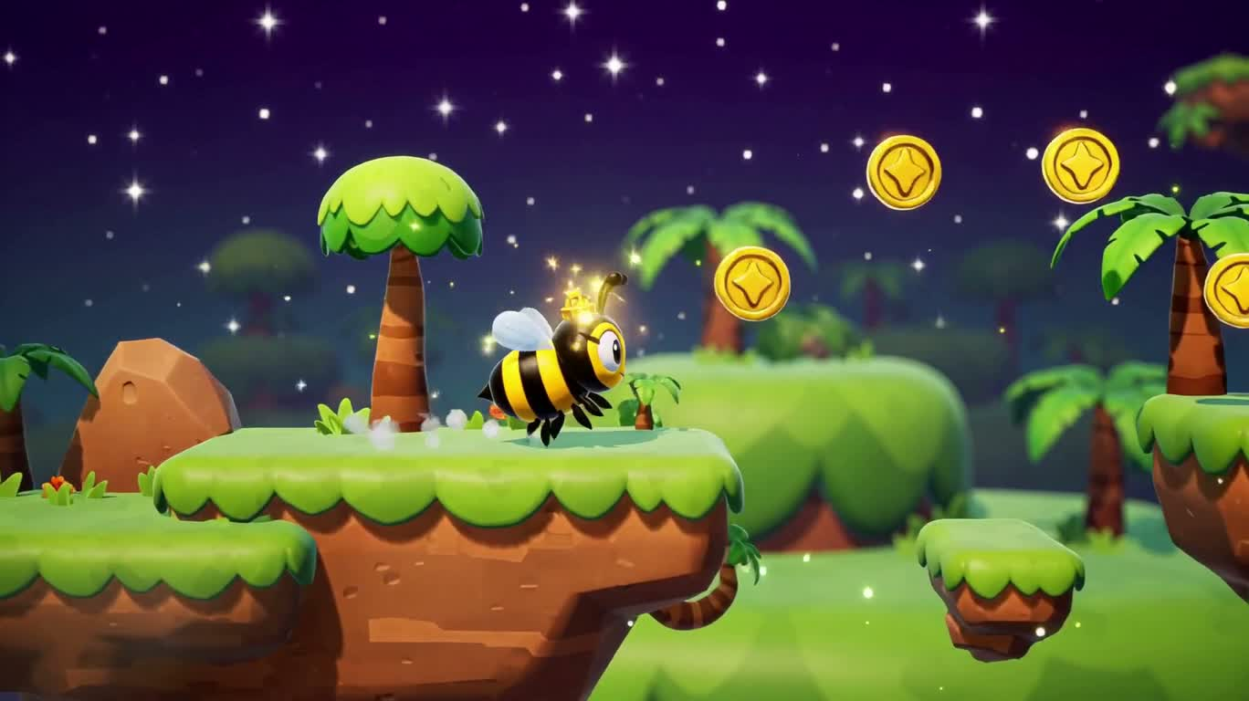 L'abeille maya saute d'île en île pour des pièces sous les étoiles