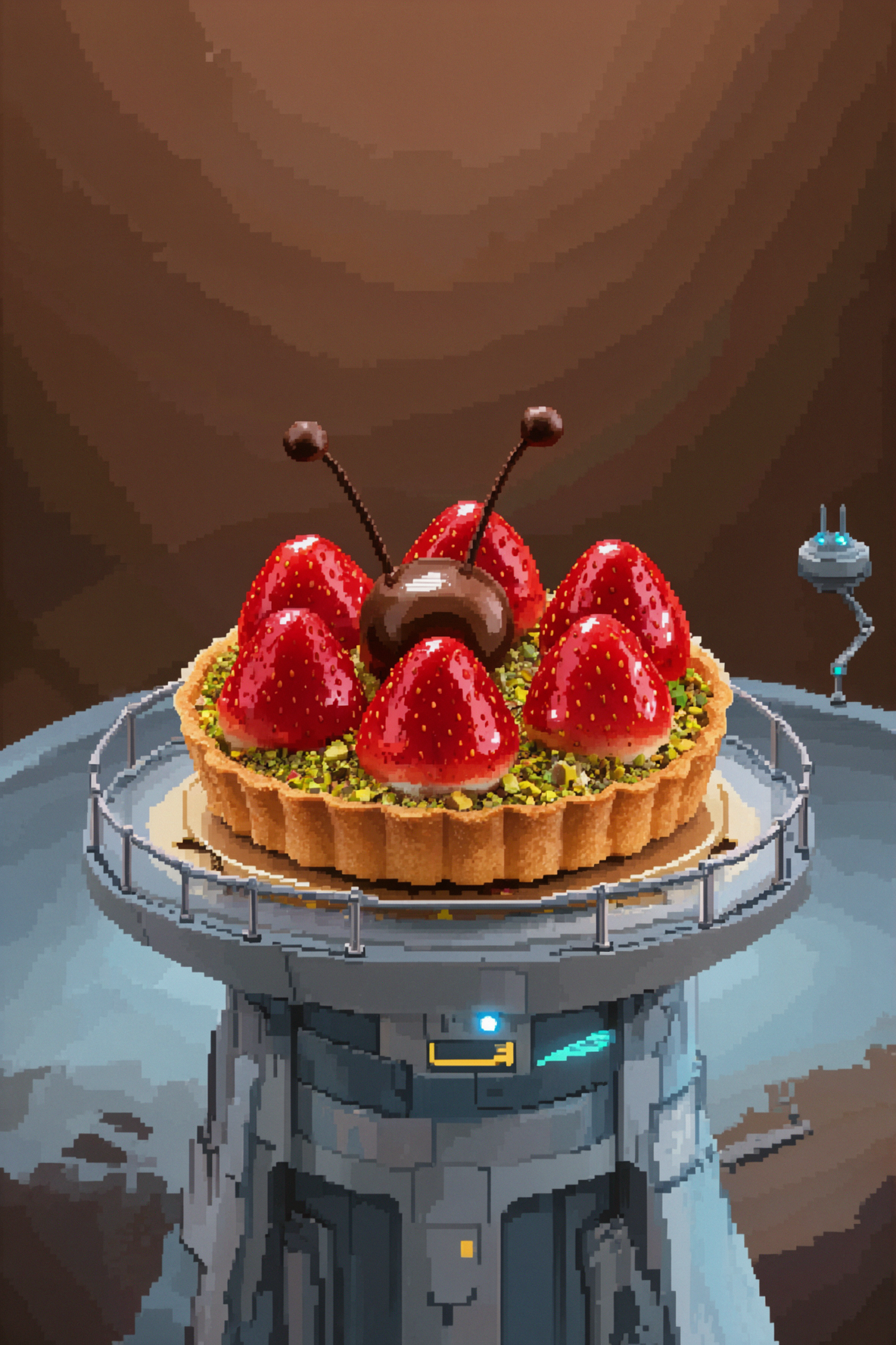Tour de fraises cosmique · Art pixel