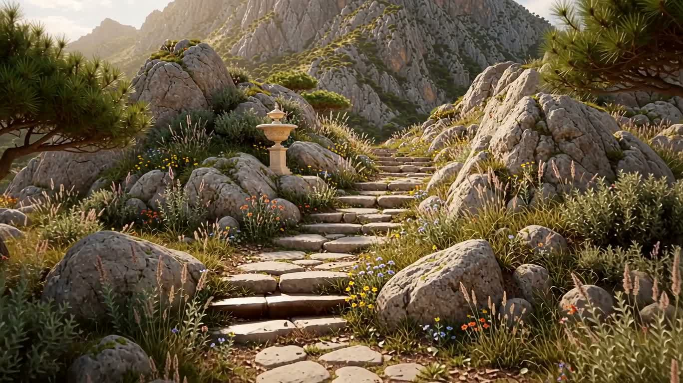 海岸山园纸上植物水彩