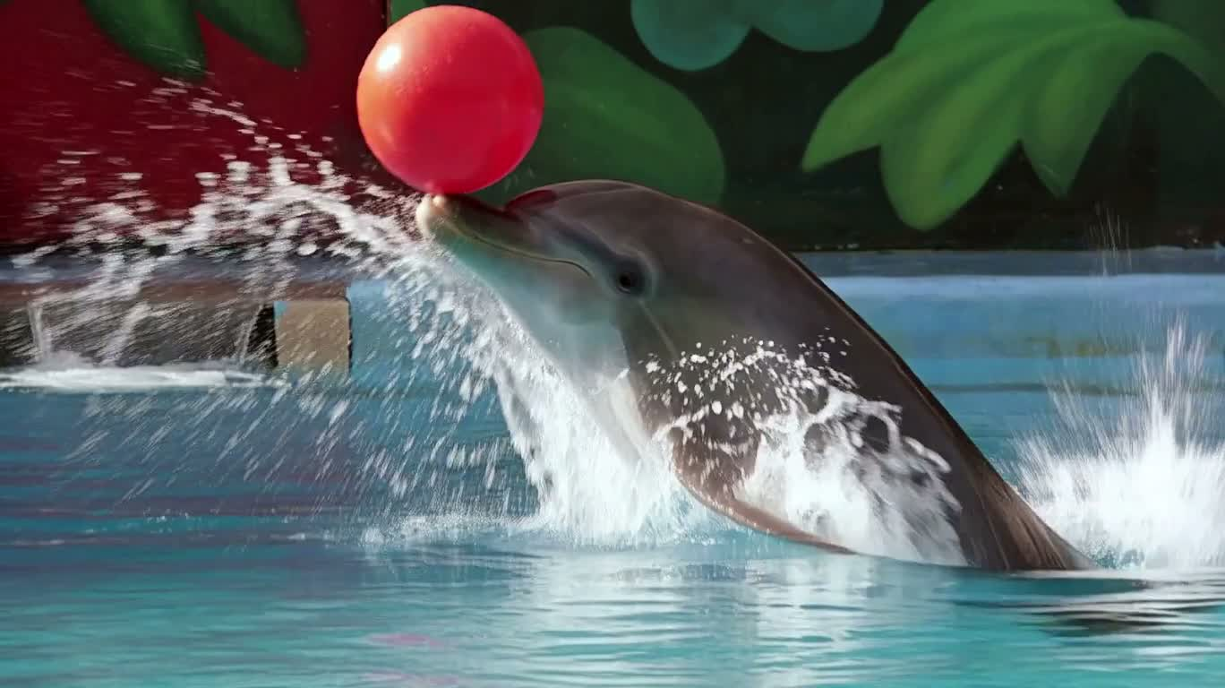 Ballon lancé sur le nez d'un dauphin